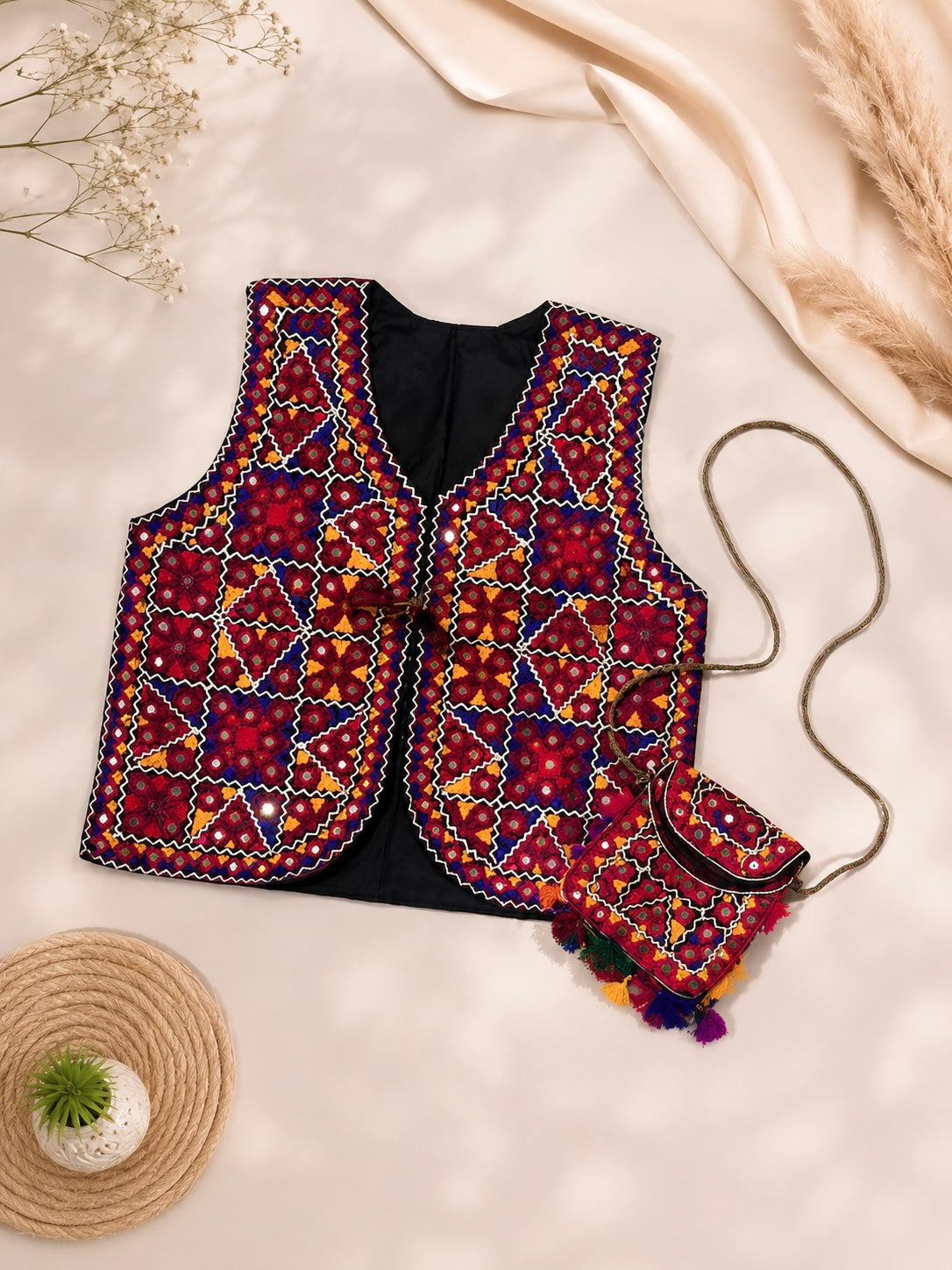 Traditional 9MM Sitara Embroidered Koti with Matching Baby Batwa – Ethnic Ladies Set