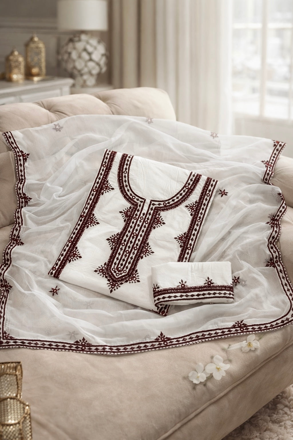 Balochi Gala Panel with Handmade Mirror Work 3pc Dress