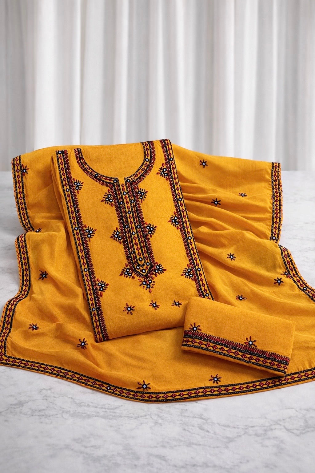 Balochi Gala Panel with Handmade Mirror Work 3pc Dress