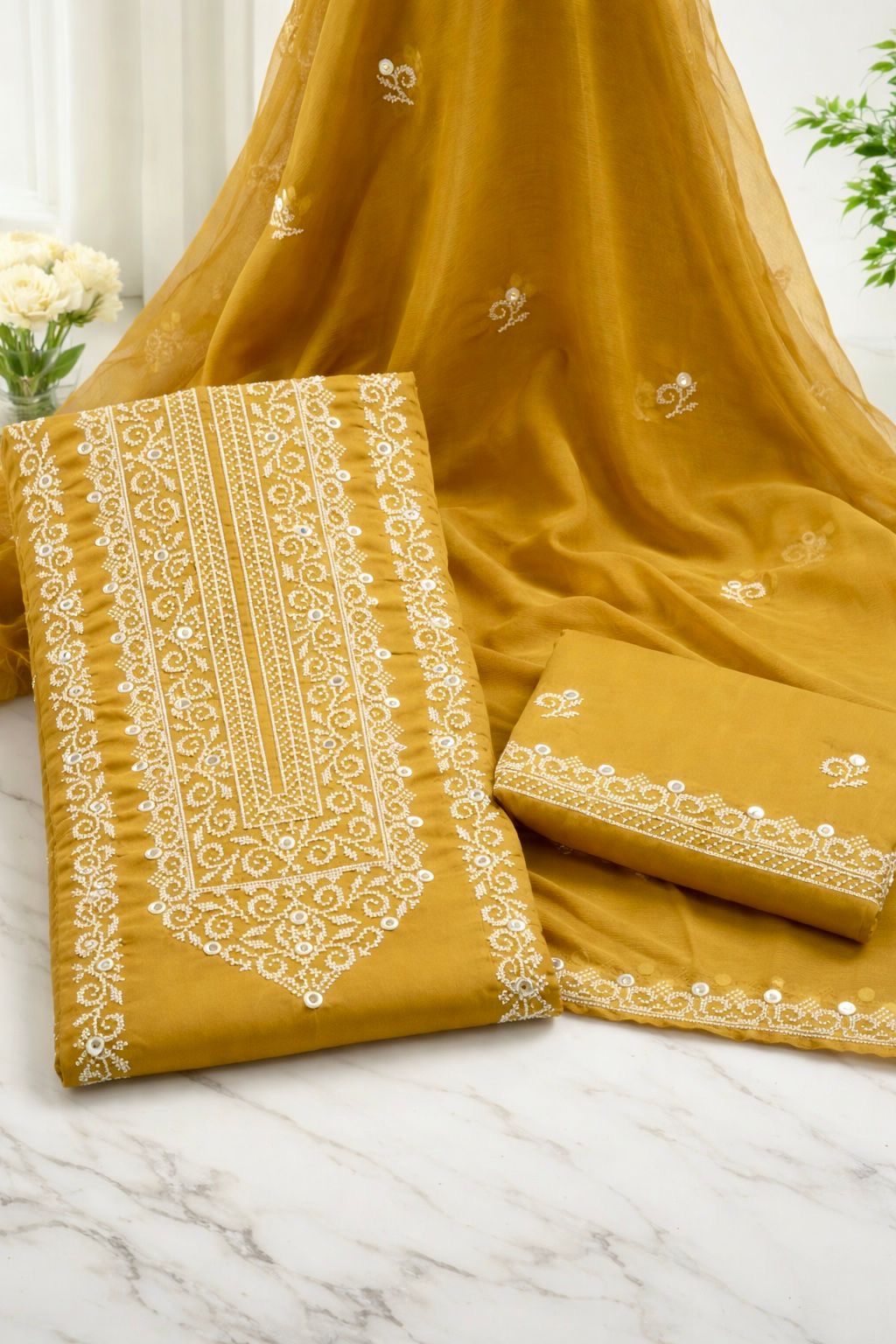 Edenrobe Style Cross Stitch 9MM Sitara - Lawn Cotton with Chiffon Dupatta - 3PC Unstitch Dress 👗