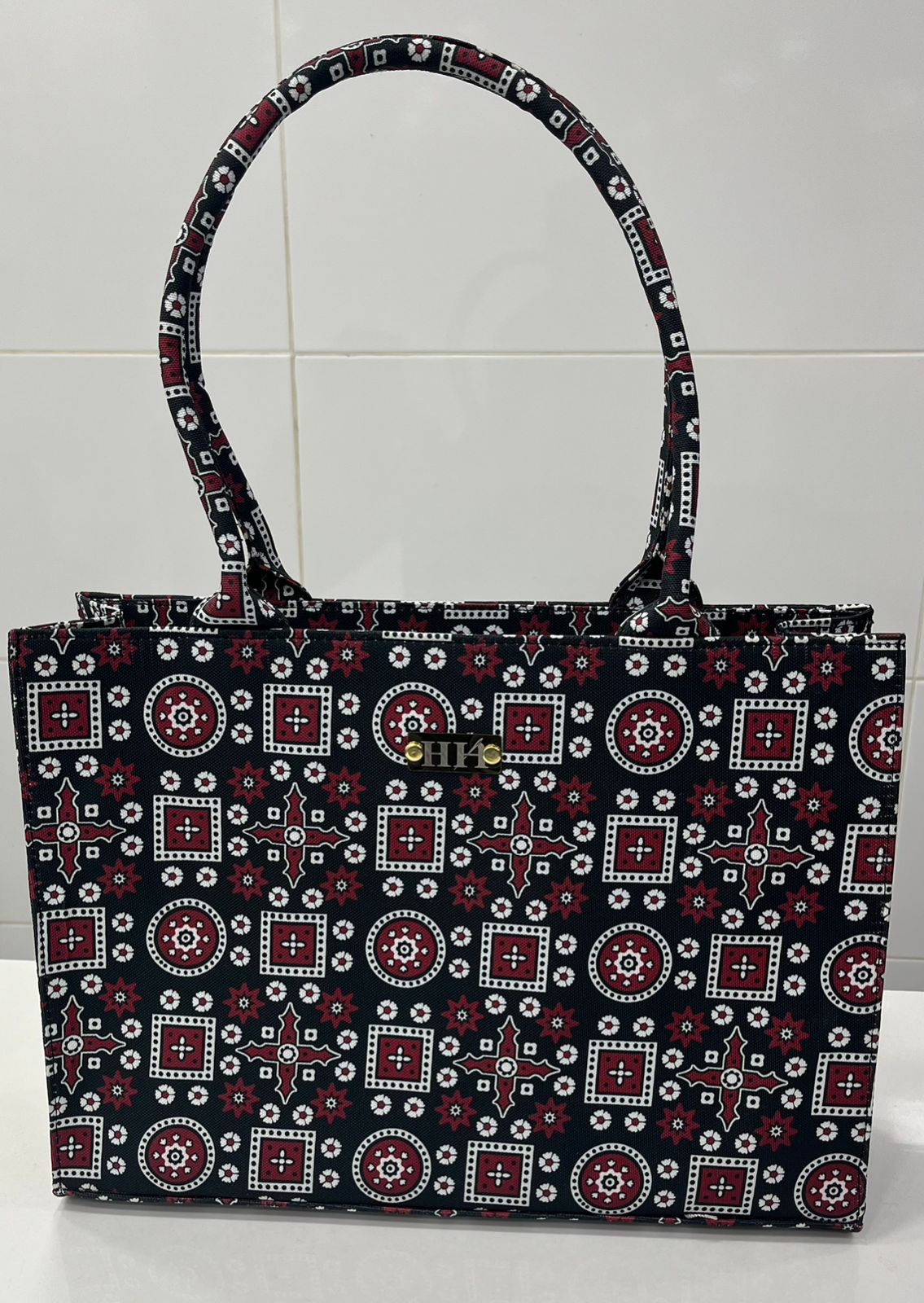 Premium Ajrak Canvas Tote Bag | Ethnic Handcrafted Look | Durable & Stylish Shoulder Bag