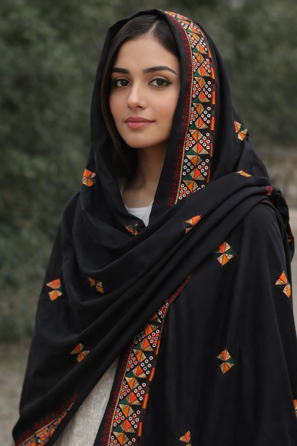 Swiss Voile Embroidered Chadar with 3mm Sequin Work