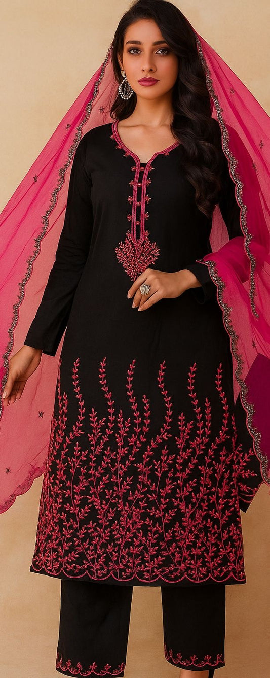 Elegant Sequence Embroidery Work Fancy 3pc Dress 👗