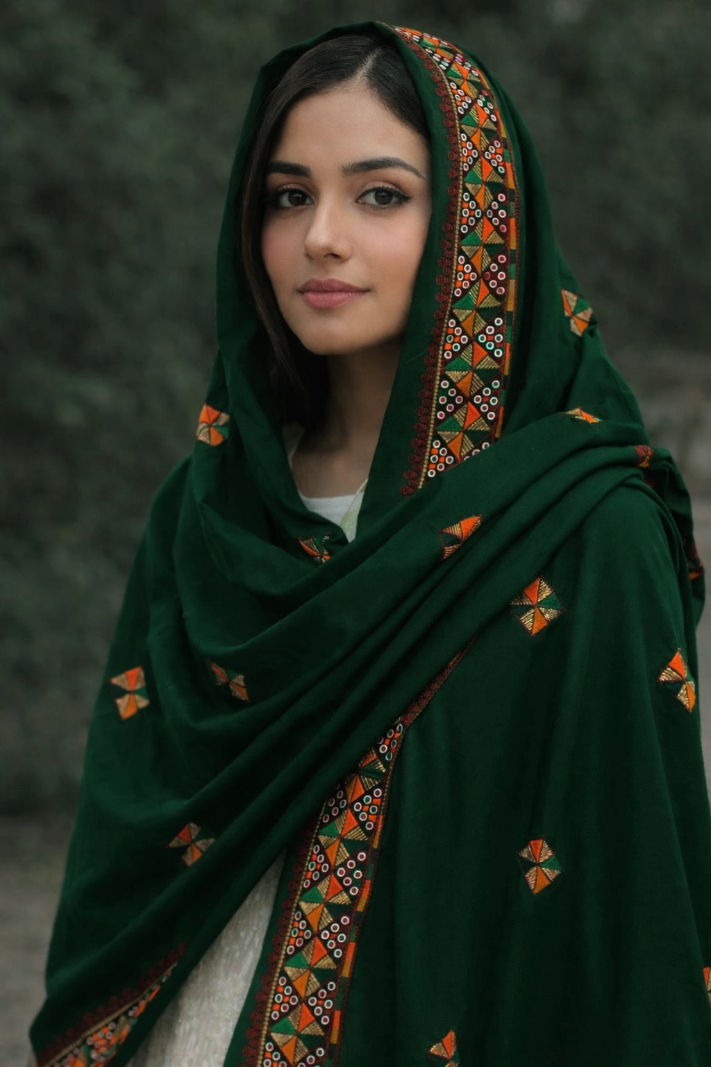 Swiss Voile Embroidered Chadar with 3mm Sequin Work