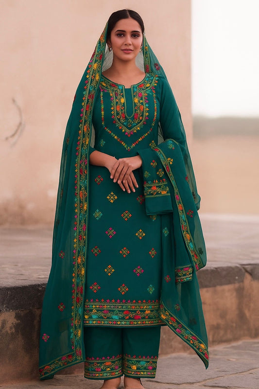 Pakka Handmade Work Style Computer Multi Embroidered 3pc Dress 👗