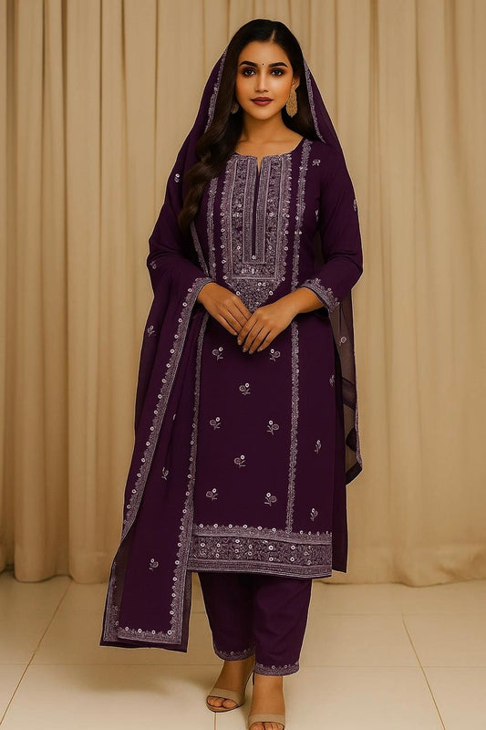 Edenrobe Cross Stitch 9MM Sitara 3pc Dress