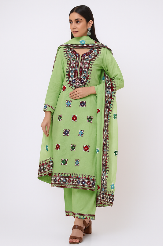 Balochi Arri Mirror Work Fancy 3pc Dress