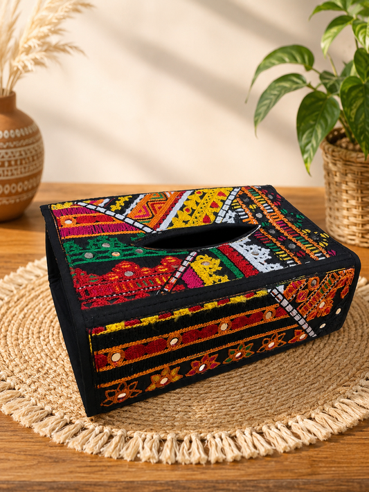 Multi Arri Embroidery Traditional Tissue Box - (Cover Only)