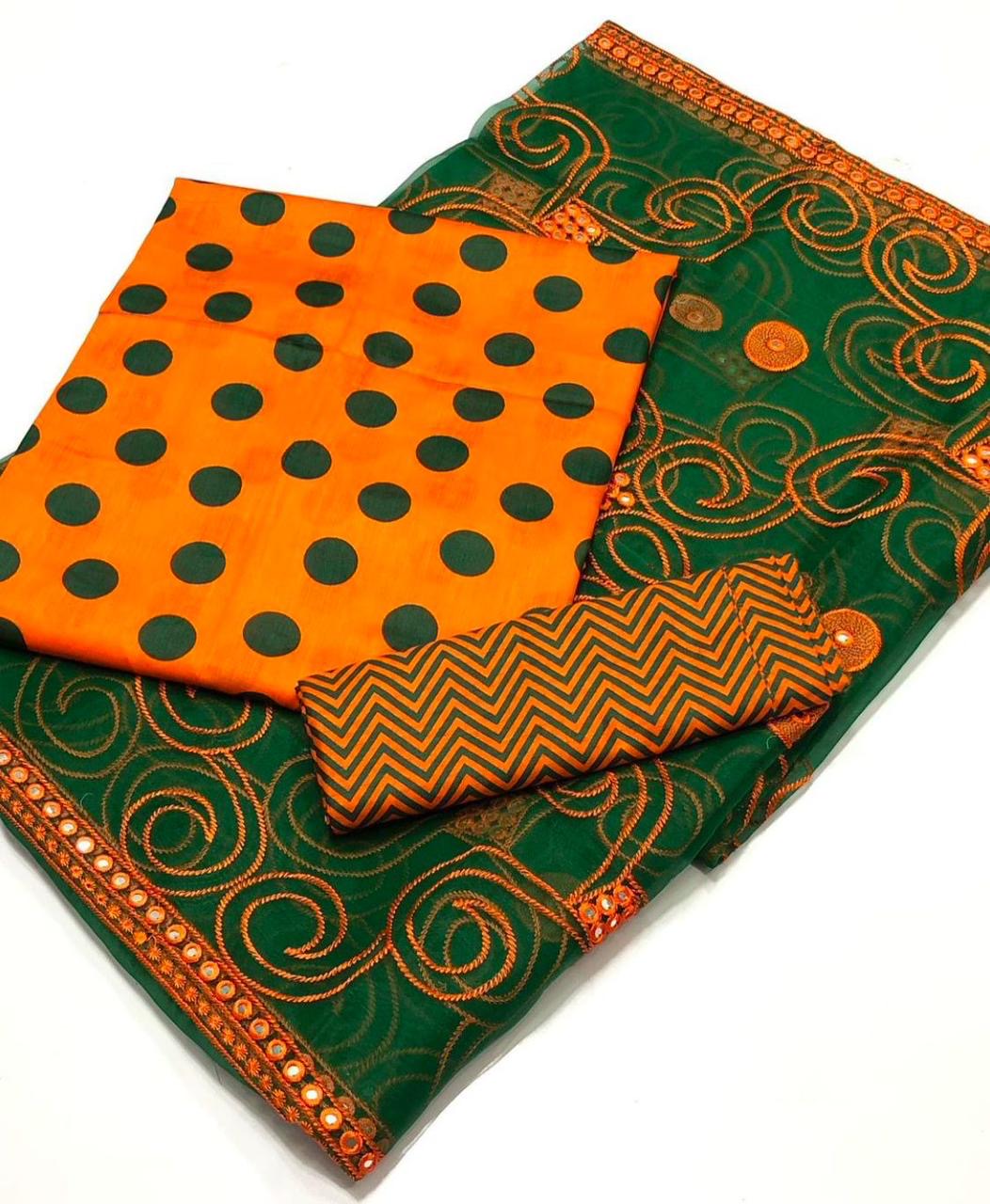 Rimsha Classic Printed Lawn With Chiffon Sitara Embroiderd Fancy 3pc Dress 👗