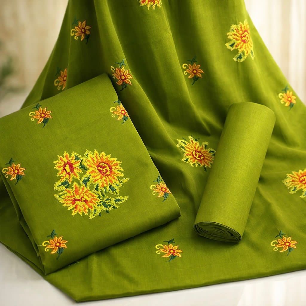 Cross Stitch Sun Flower Embroidered 3pc Dress