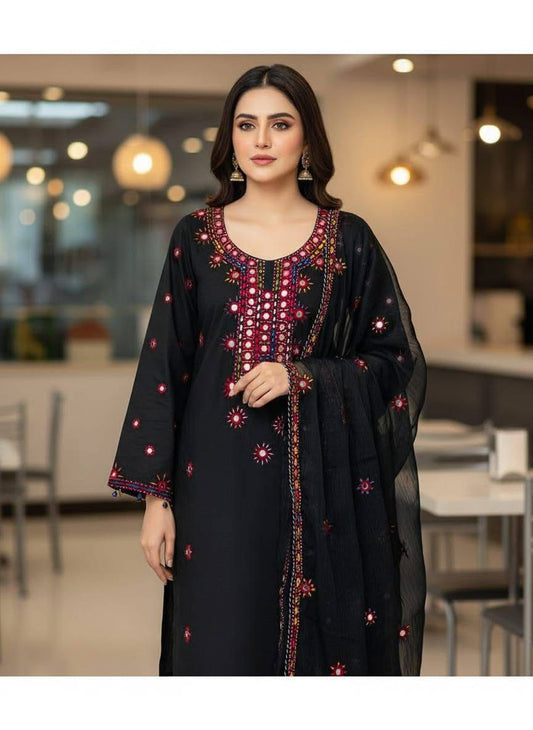 Balochi Mirror Work 3-Piece Dress (Handmade Edition)
