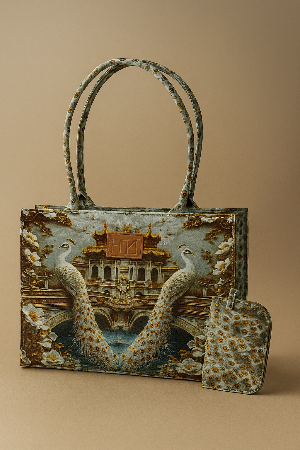 Floral Canvas Tote Bag with Matching Clutch – Premium Everyday Carry