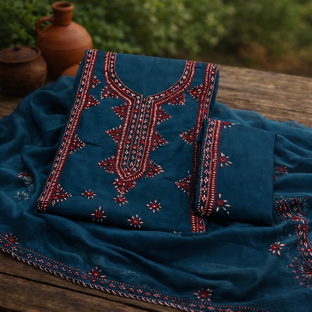 Balochi Gala Panel with Handmade Mirror Work 3pc Dress