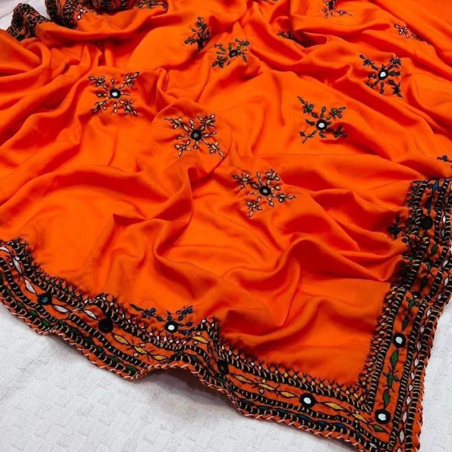 Balochi Handmade Chadar – Pure Mirror Work on Swiss Voil Fabric
