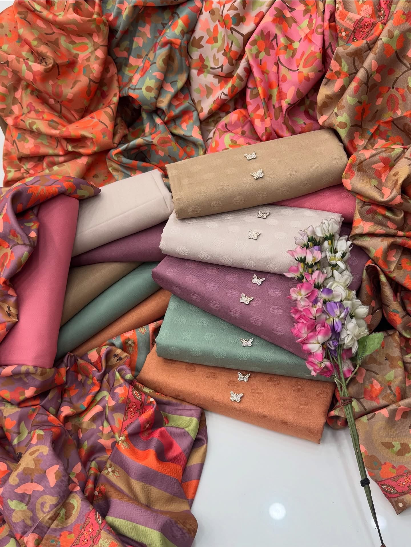 Luxury Jacquard Marina Dhanak 3 Piece Winter Suit with Digital Print Kalamkari Pashmina Shawl