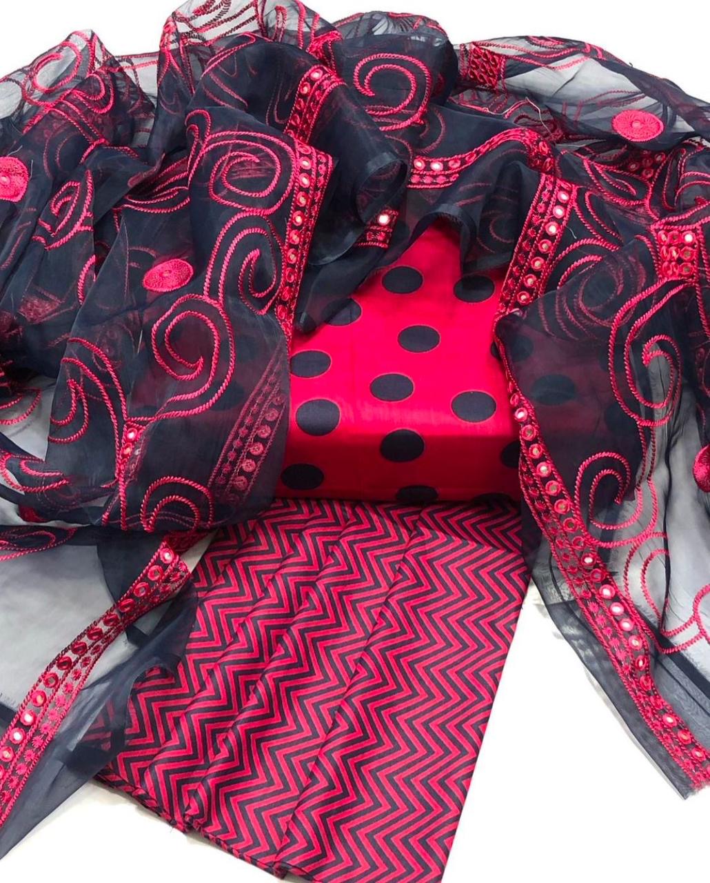 Rimsha Classic Printed Lawn With Chiffon Sitara Embroiderd Fancy 3pc Dress 👗