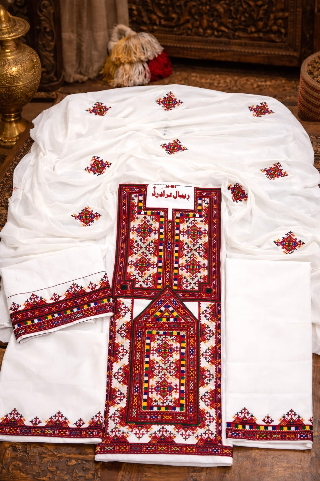Unstitched Balochi Ghagga Frock Georgette Fabric – Thick Multi-Thread Embroidered Work (Full Dress)