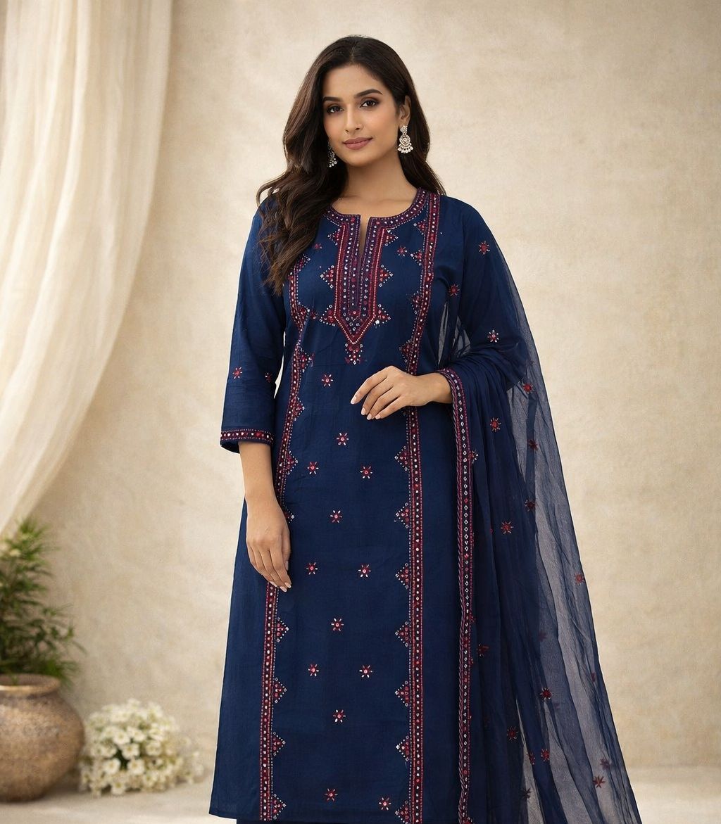 Balochi Gala Panel with Handmade Mirror Work 3pc Dress