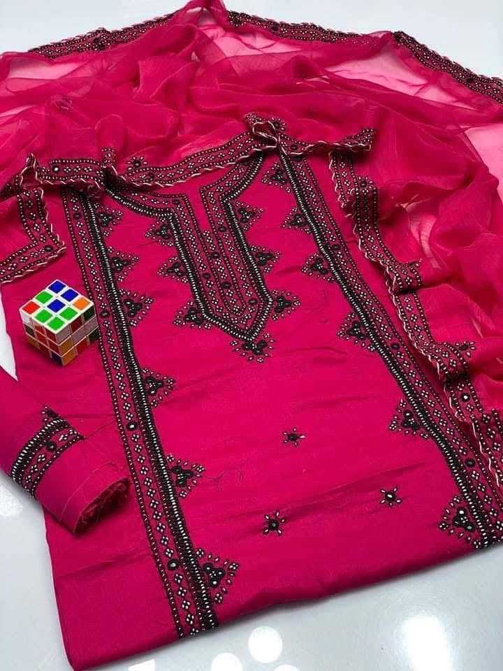 Balochi Gala Panel with Handmade Mirror Work 3pc Dress