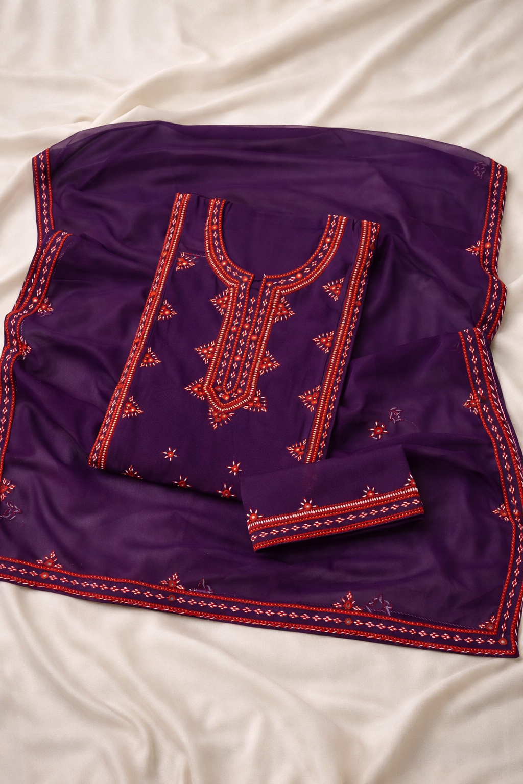 Balochi Gala Panel with Handmade Mirror Work 3pc Dress