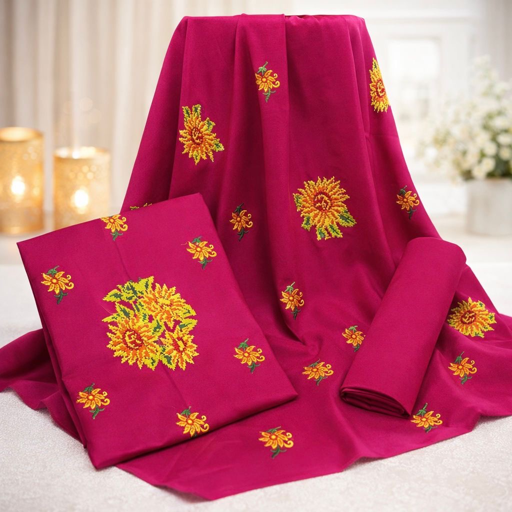 Cross Stitch Sun Flower Embroidered 3pc Dress