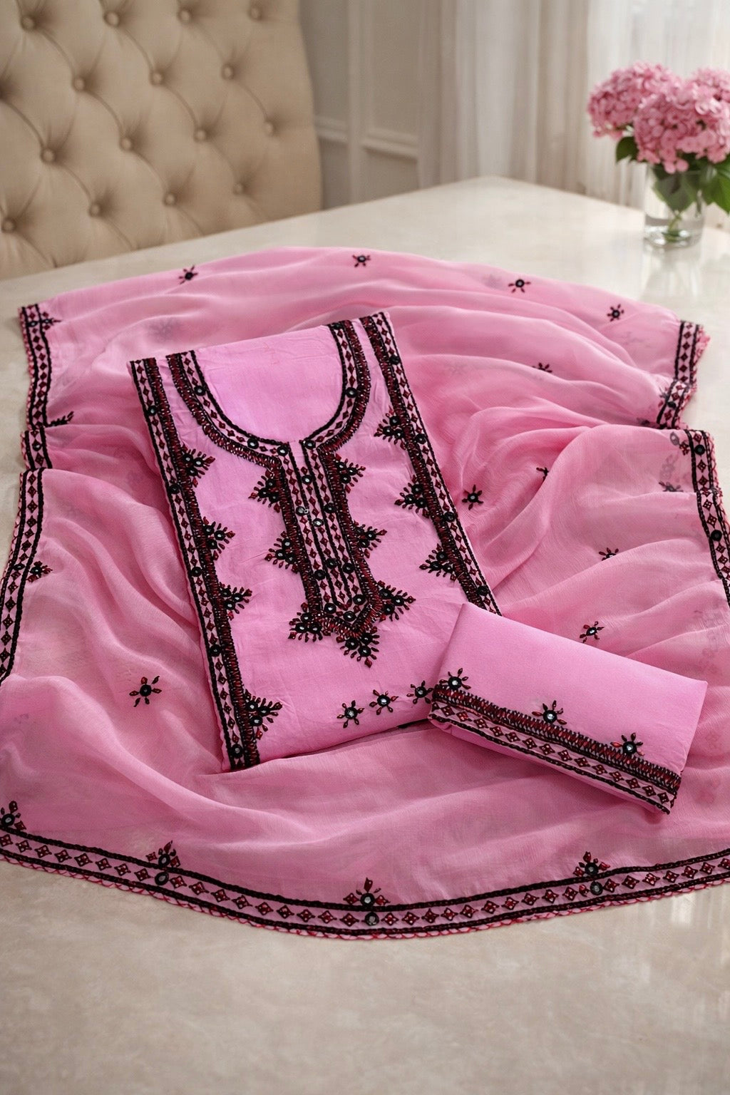 Balochi Gala Panel with Handmade Mirror Work 3pc Dress