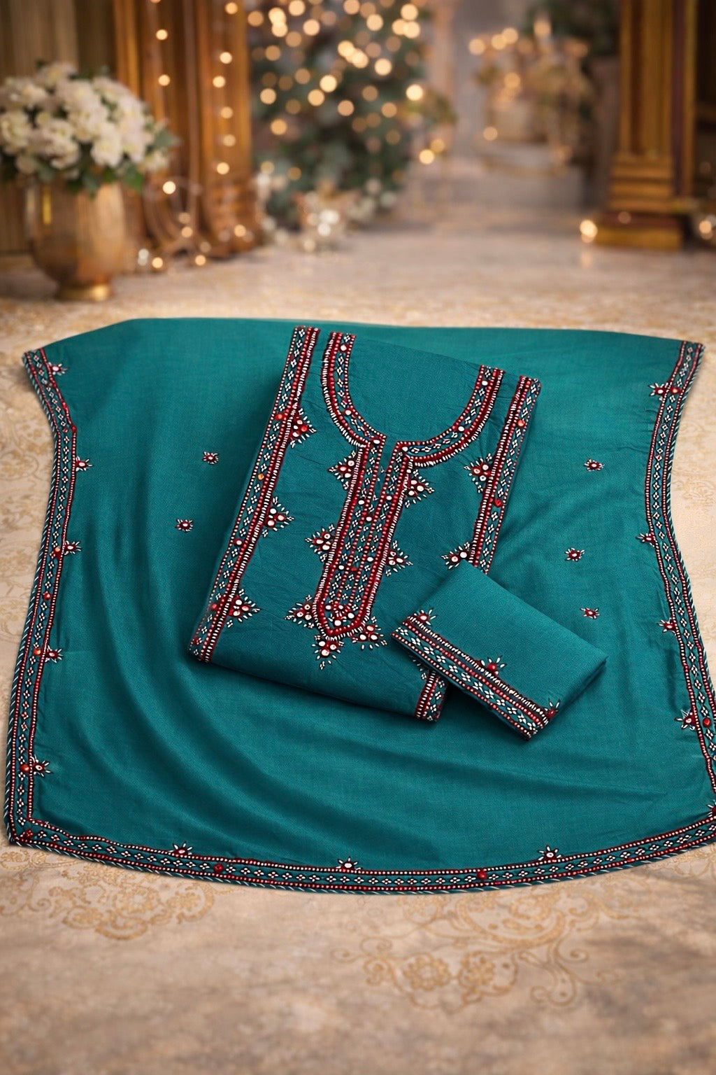 Balochi Gala Panel with Handmade Mirror Work 3pc Dress