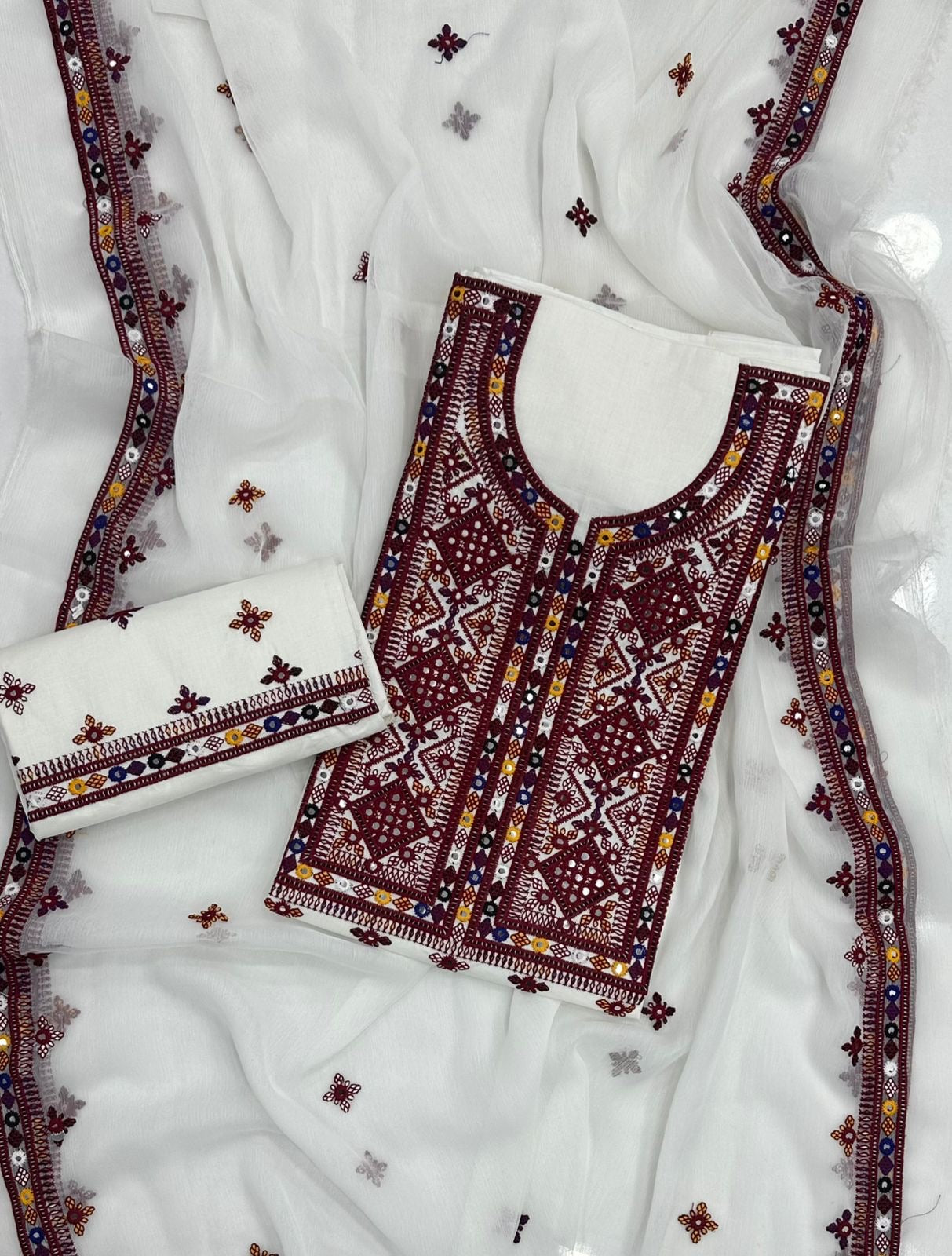 Balochi Thick Thread Work Fancy 3pc Dress 👗