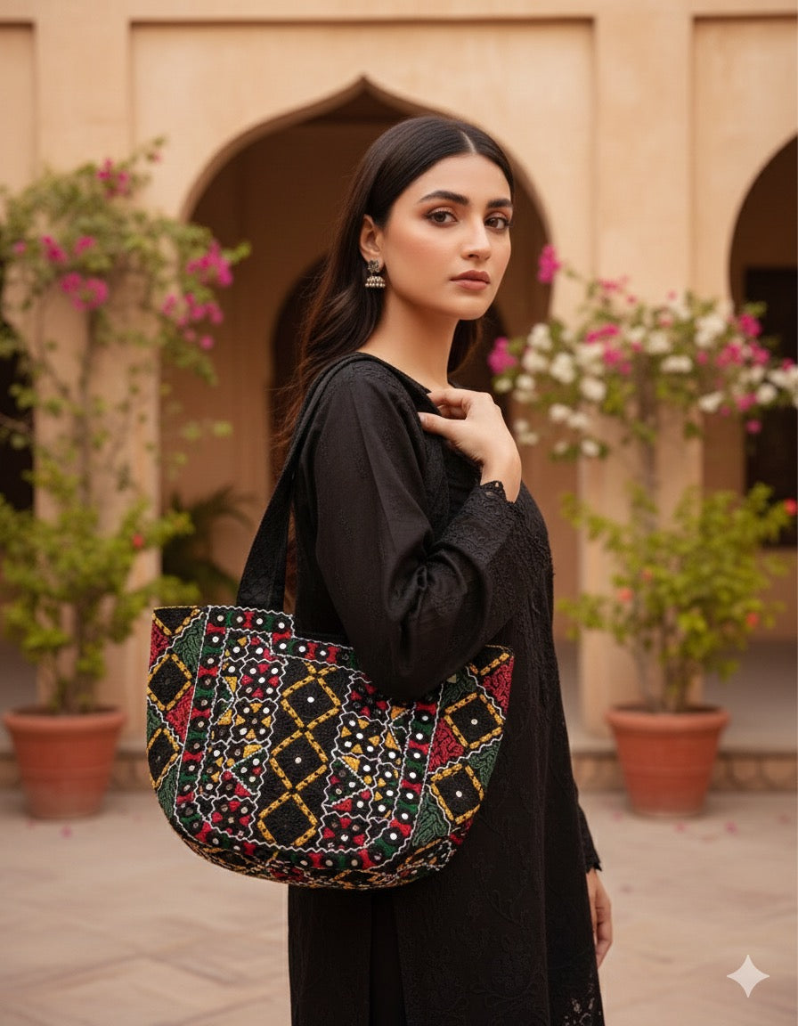 Arri Sitara Work Ladies Bag – Multi Embroidered Tote