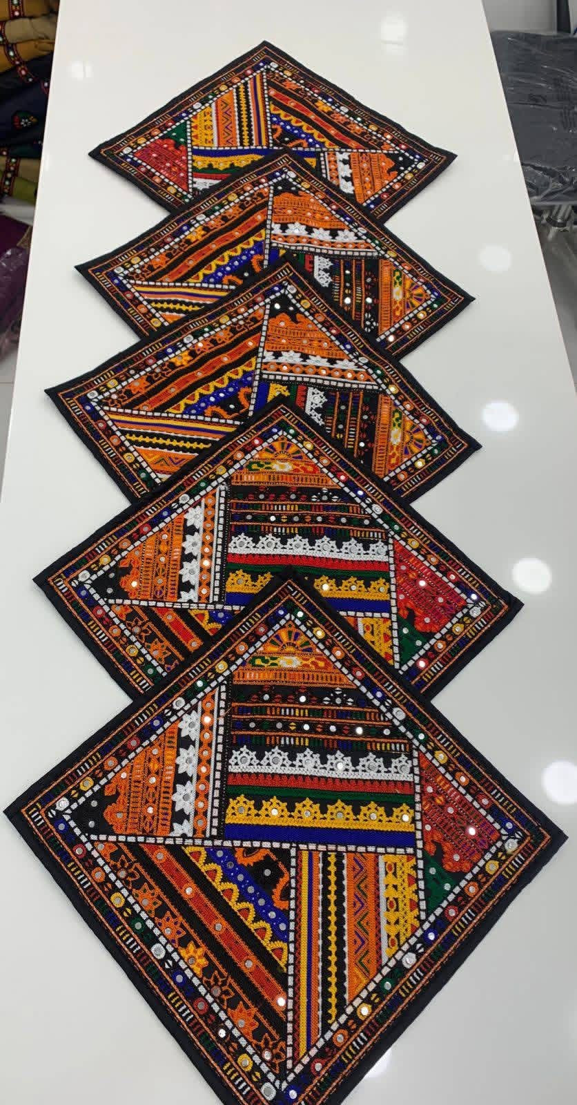 Multi Embroidered Cushion Cover Set (5 Pieces) – Antique Sitara Work