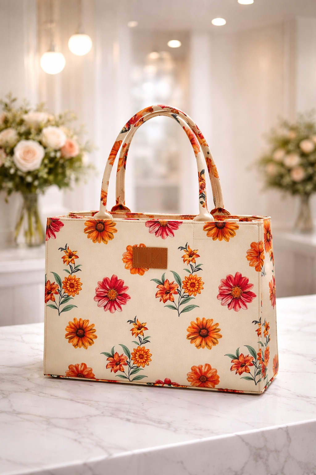 Floral Canvas Tote Bag for Women – Stylish Printed Everyday Shoulder Bag