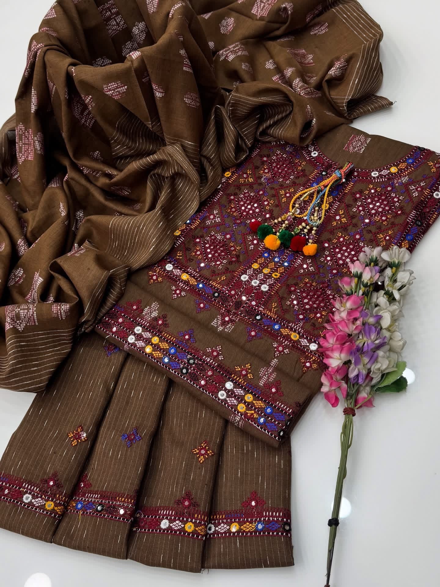 Balochi Embroidered 3 Piece Winter Khaddar Suit – Soft Khaddar Collection