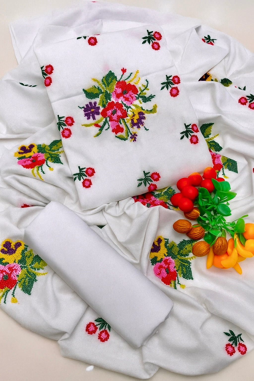 Cross Stitch Flower Embroidered Bunches 3pc Dress