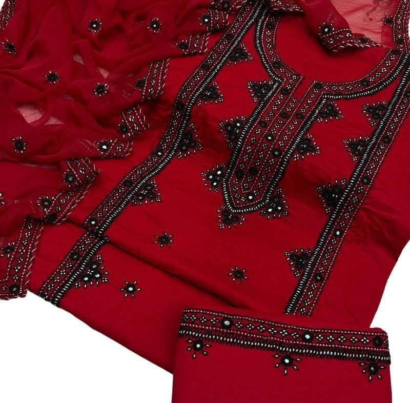 Balochi Gala Panel with Handmade Mirror Work 3pc Dress