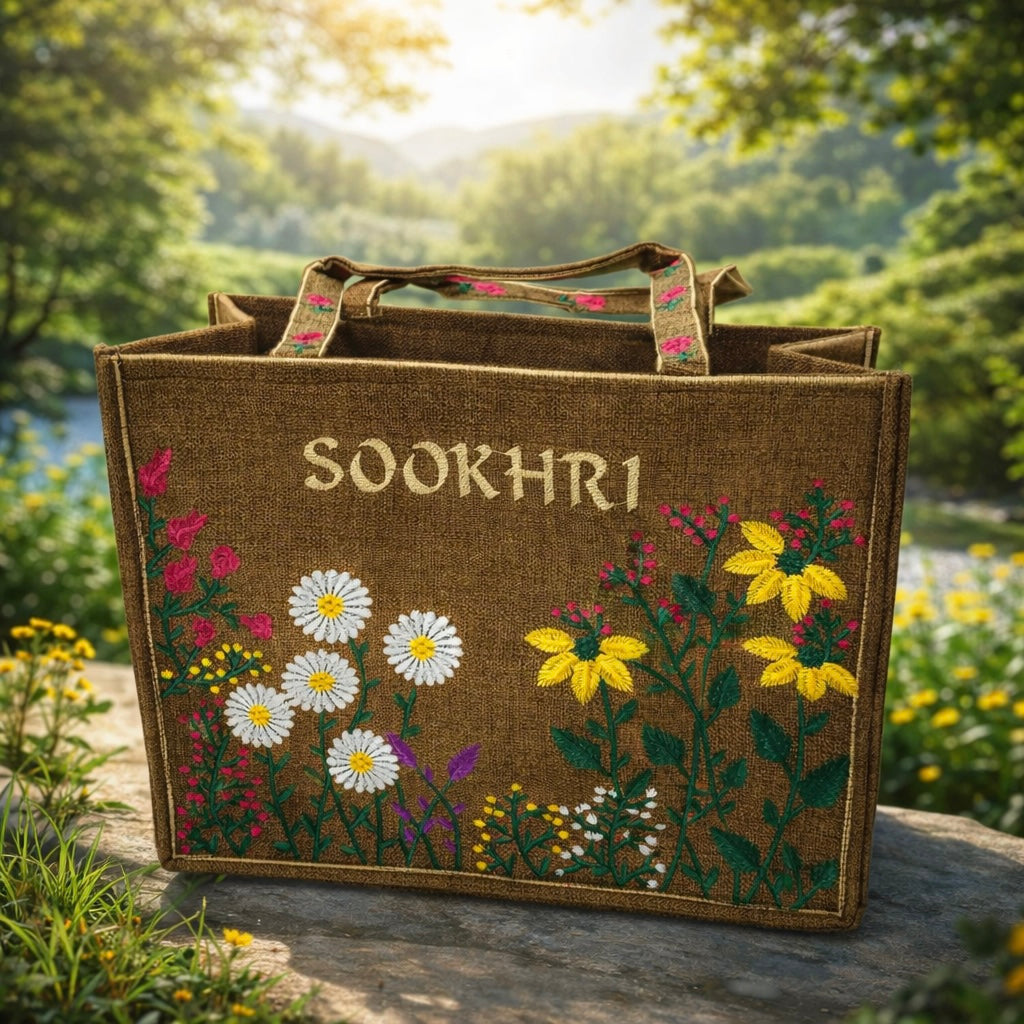 Original Sookhri Jute Fabric Handbags (Large Size)