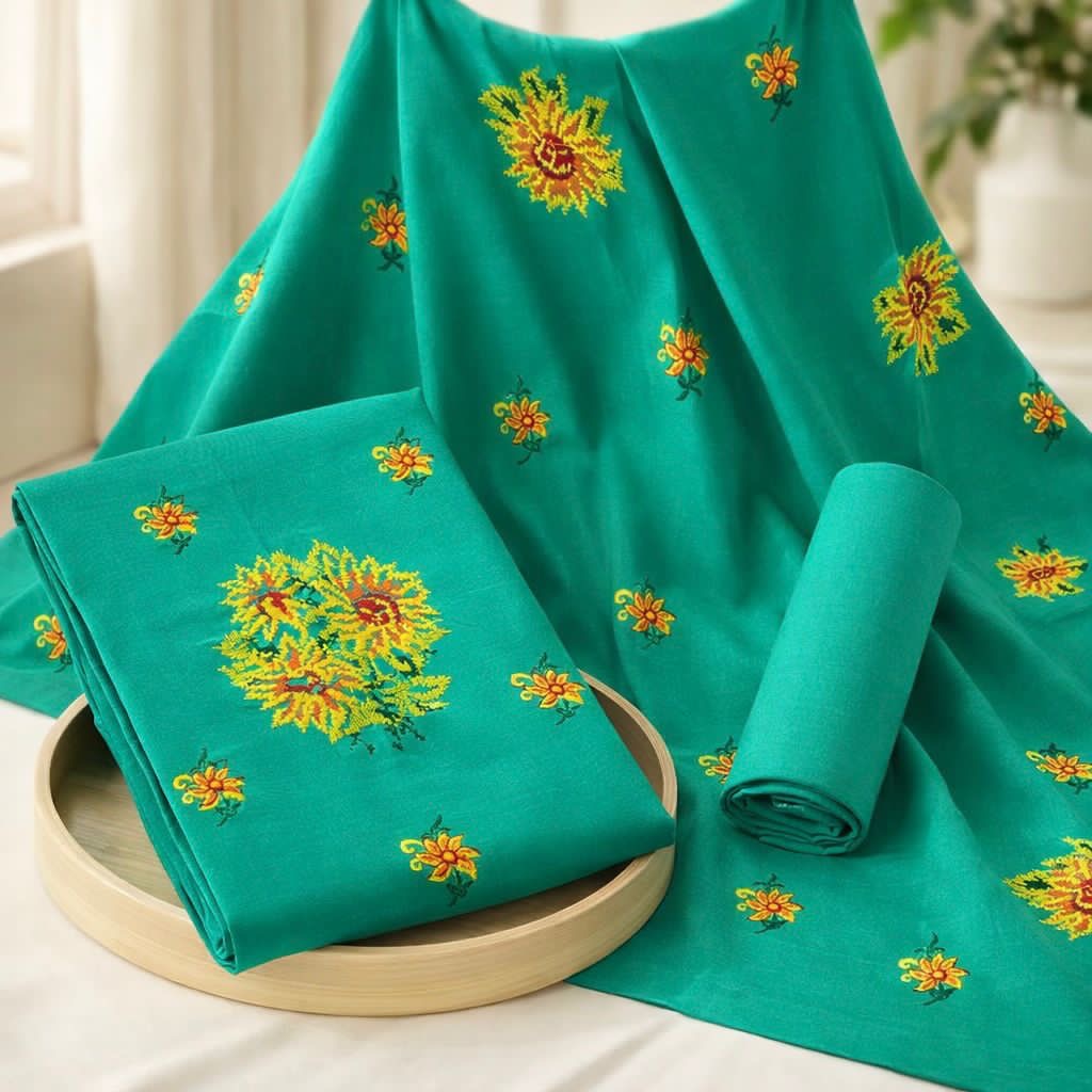 Cross Stitch Sun Flower Embroidered 3pc Dress