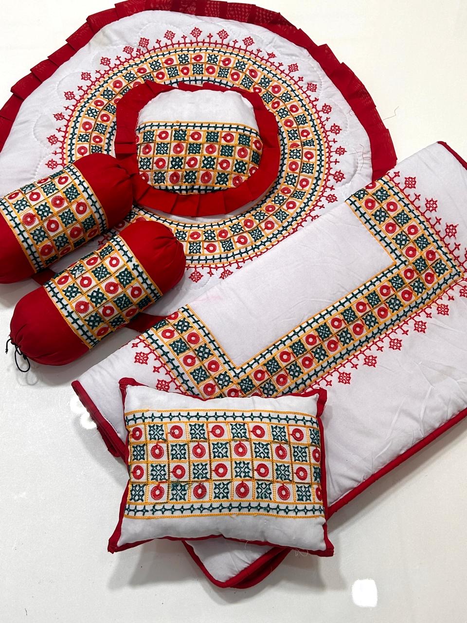 6-Piece Baby Bedding Set with Mattress, Quilt, Pillows & Bolsters