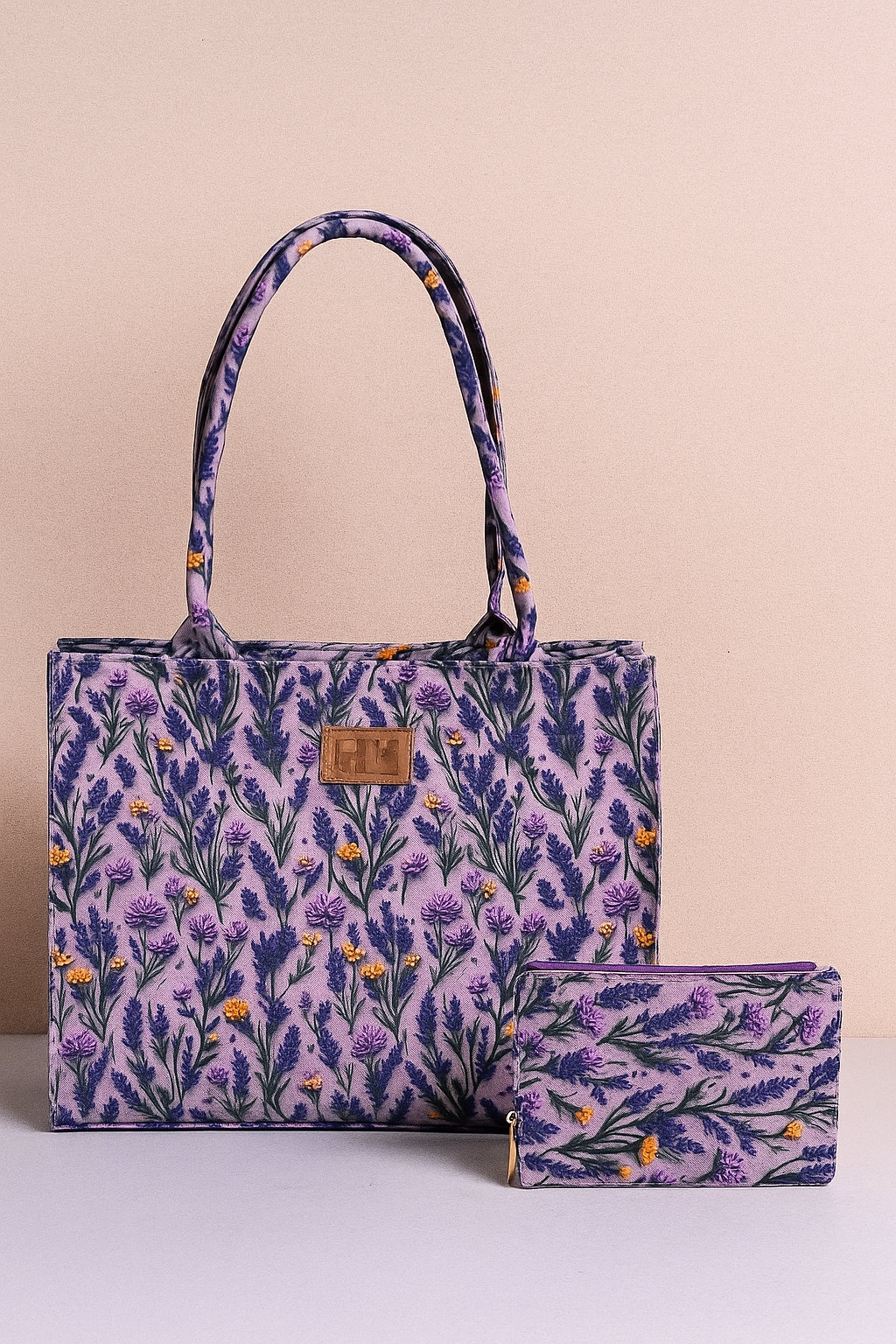 Floral Canvas Tote Bag with Matching Clutch – Premium Everyday Carry