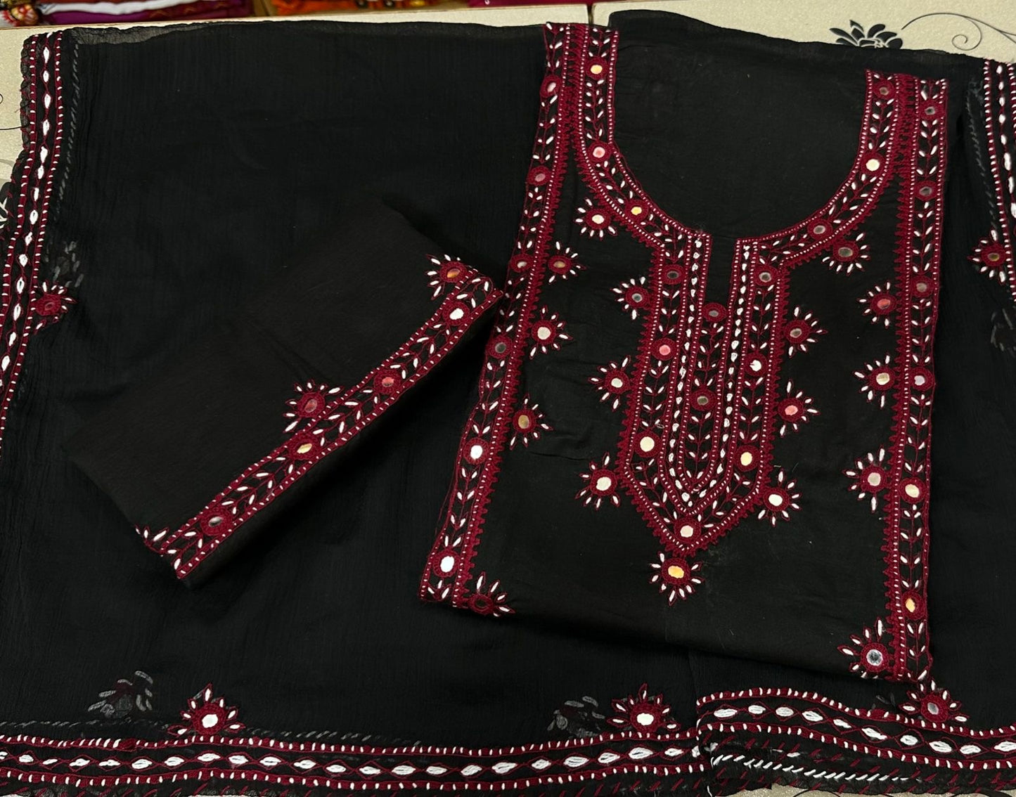 Balochi Handmade Original Mirror Work Fancy 3pc Dress 👗