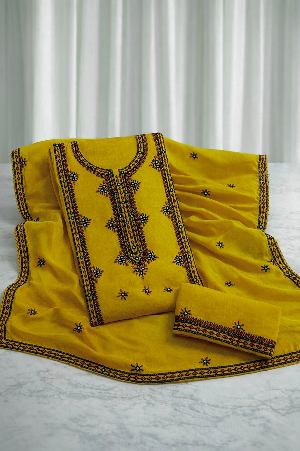 Balochi Gala Panel with Handmade Mirror Work 3pc Dress