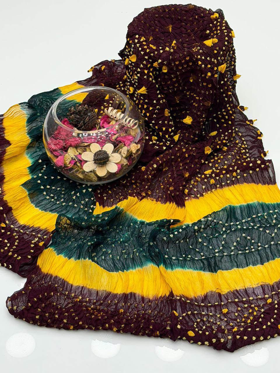 Original Chunri Handmade Chiffon Dupatta