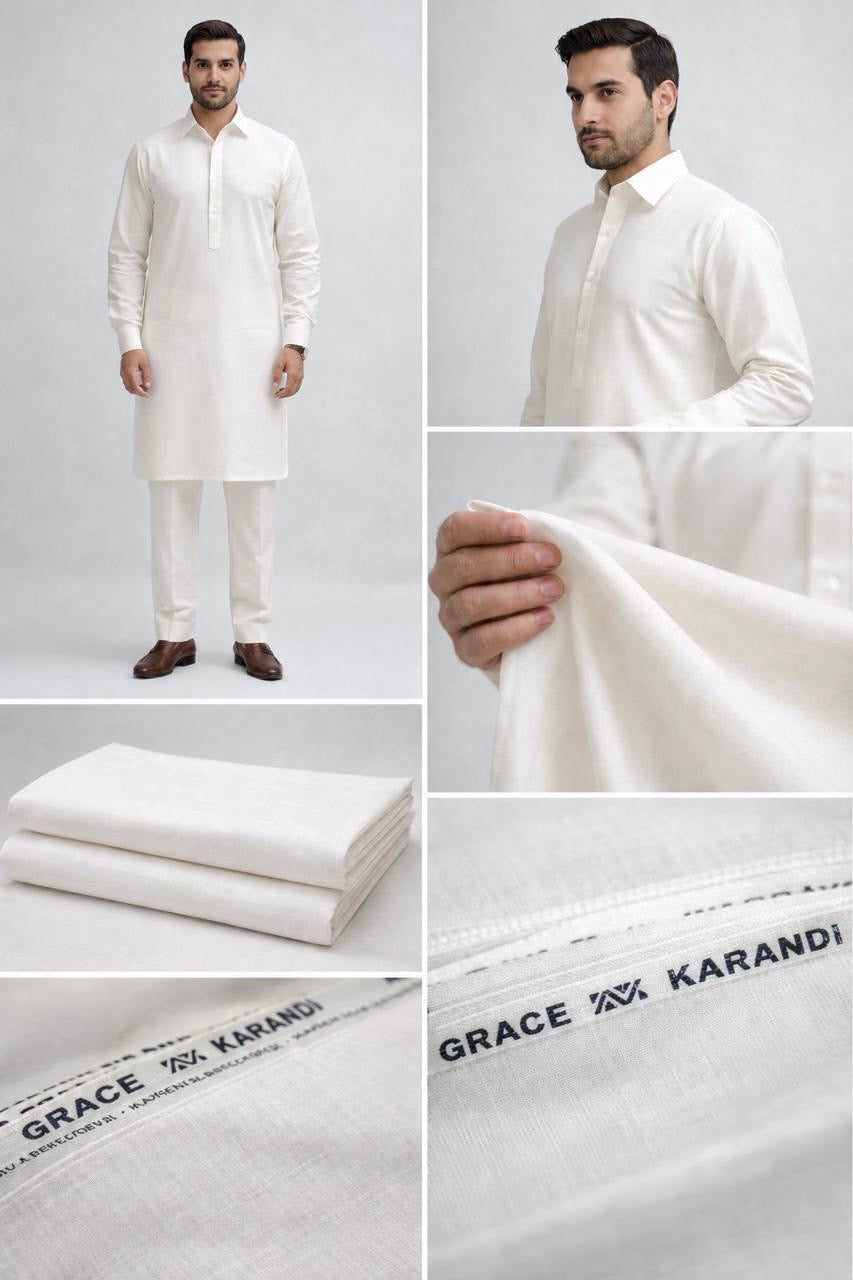 Men's Grace Karandi Soft Fabric – 7 Meter Unstitched Suit - (Summer Wear)