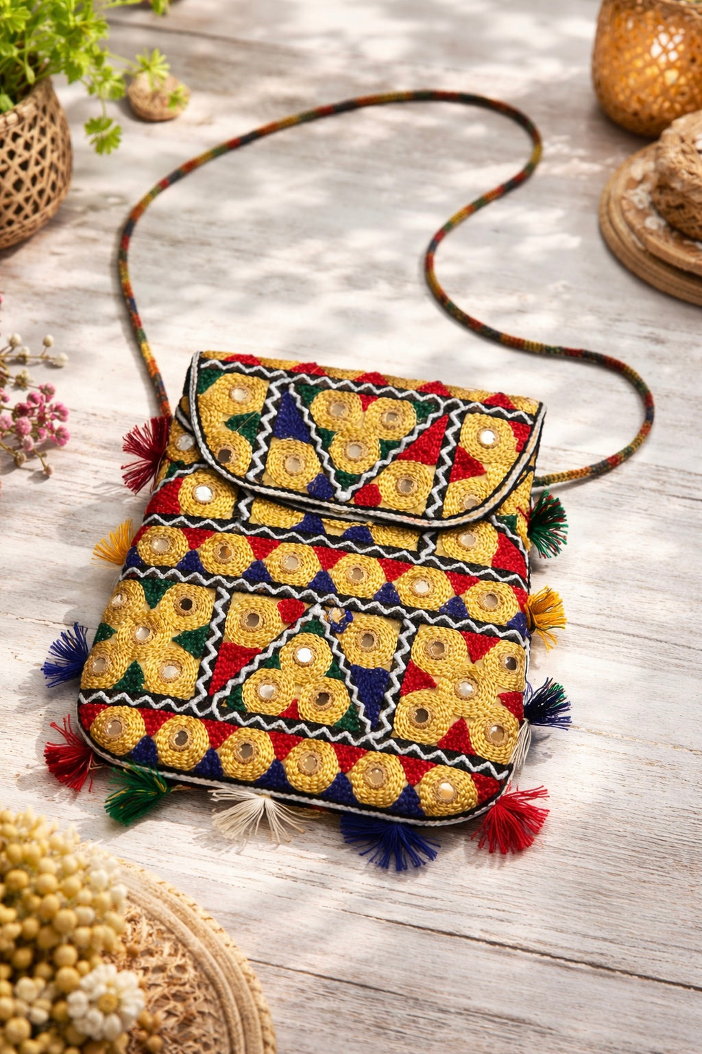 Embroidered Colorful Baby Wallet – Mini Crossbody Bag