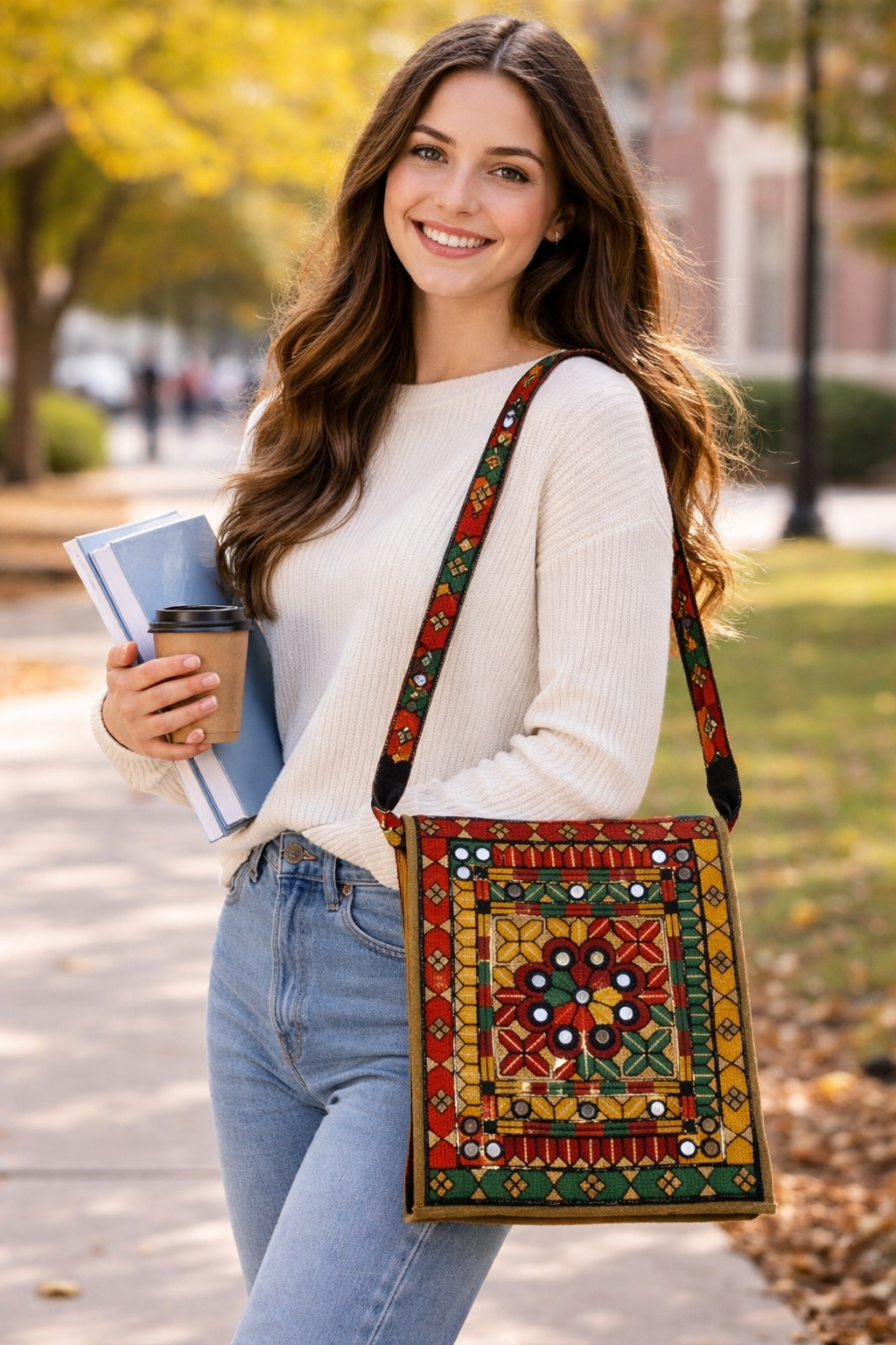 Traditional Jute Fabric File Bag (14 Inches Length - 11 Inches Width)