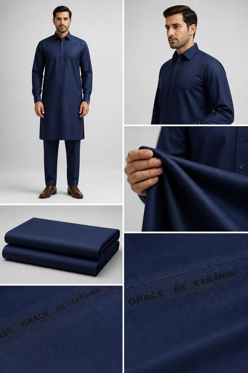 Men's Grace Karandi Soft Fabric – 7 Meter Unstitched Suit - (Summer Wear)