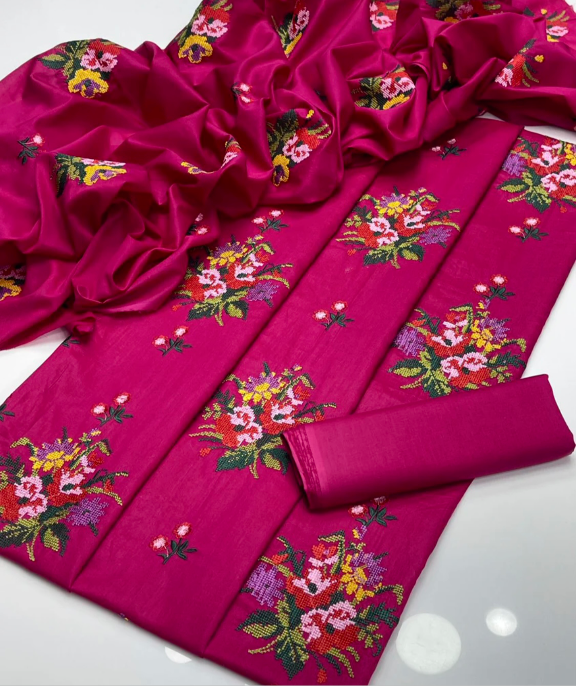 Cross Stitch Flower Embroidered Bunches 3pc Dress