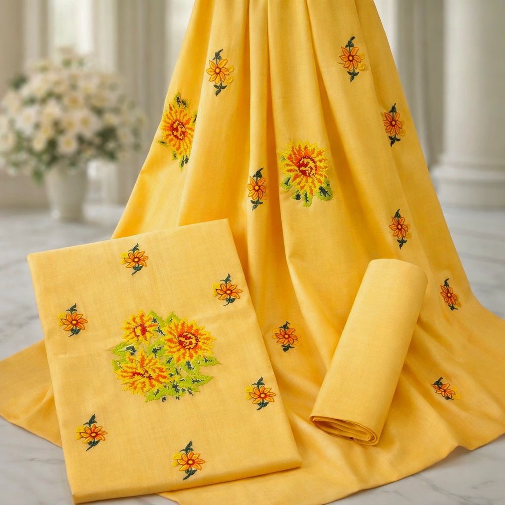 Cross Stitch Sun Flower Embroidered 3pc Dress