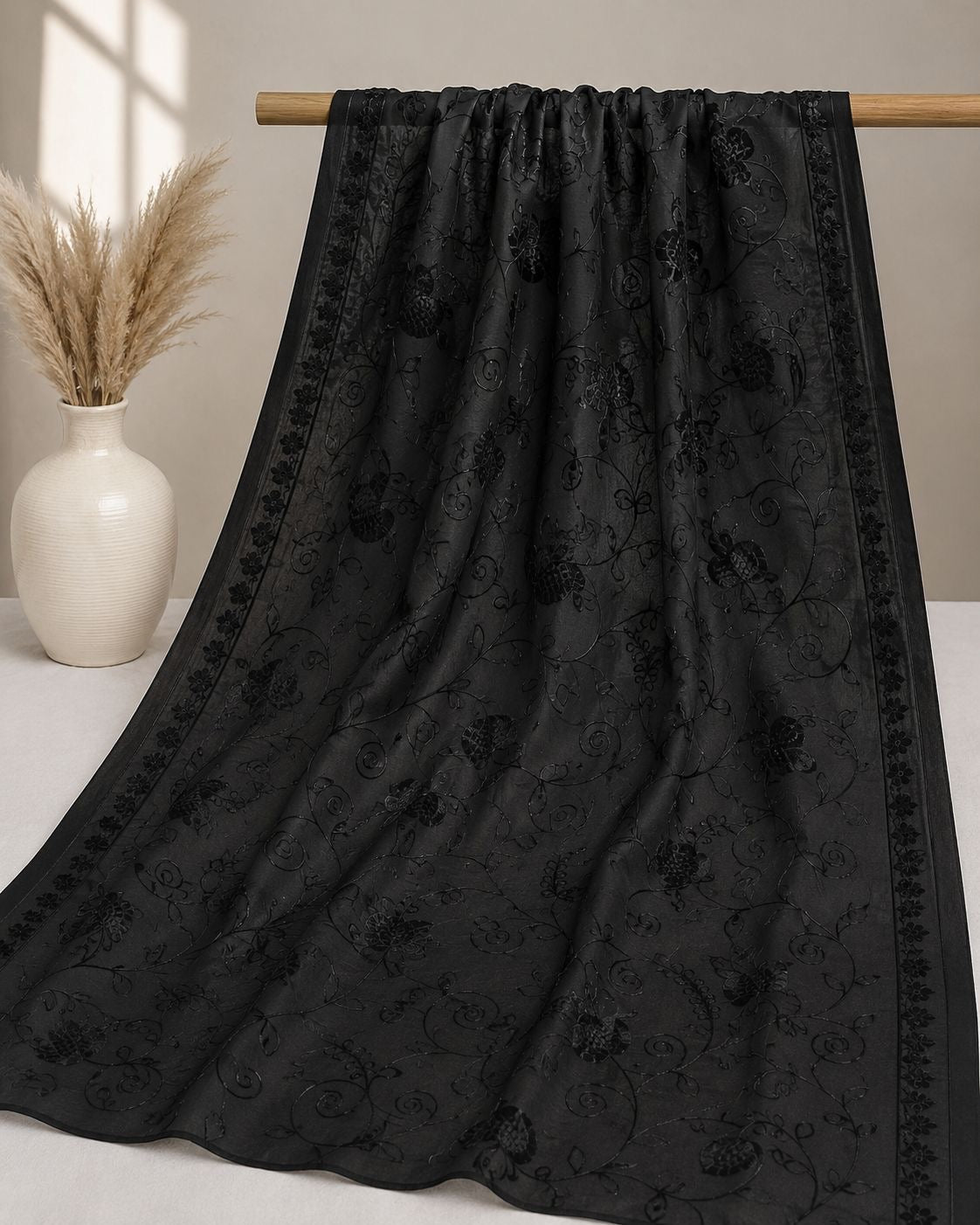 Lightweight Lawn Fabric Self Jaal Embroidery Ladies Chaddar