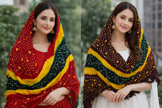 Original Chunri Handmade Chiffon Dupatta