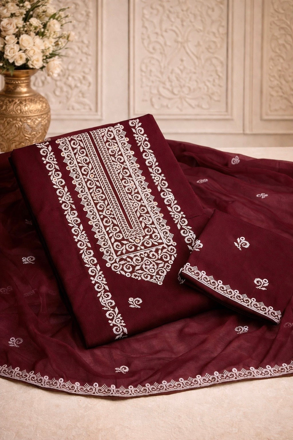 Edenrobe Style Cross Stitch 9MM Sitara - Lawn Cotton with Chiffon Dupatta - 3PC Unstitch Dress 👗